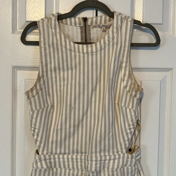 Rachel Roy Cut Out Denim Wide Leg Pantsuit - Picture 2 of 6